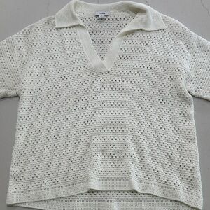 Reiss Cream Crochet Blouse